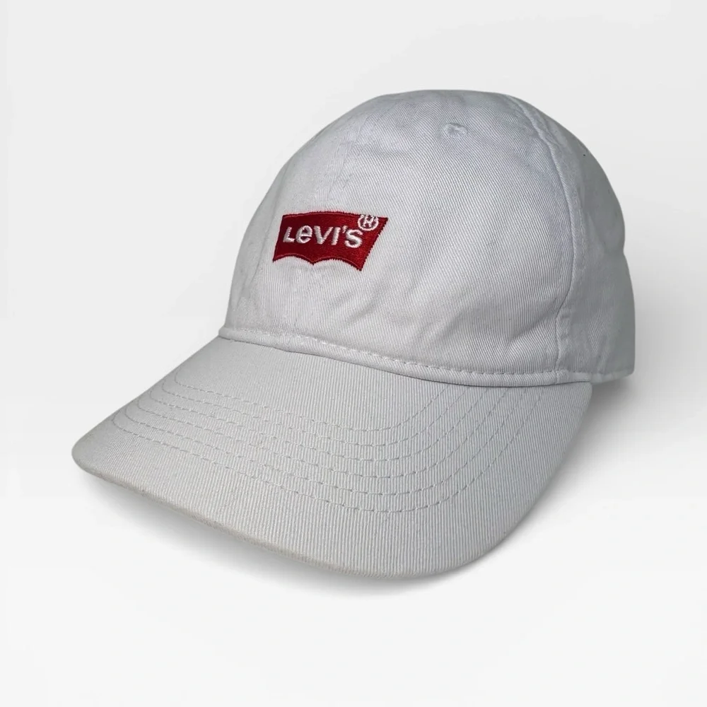 Levi's White and Red Classic Logo Baseball Cap Hat Youth Size Unisex Kids NWOT